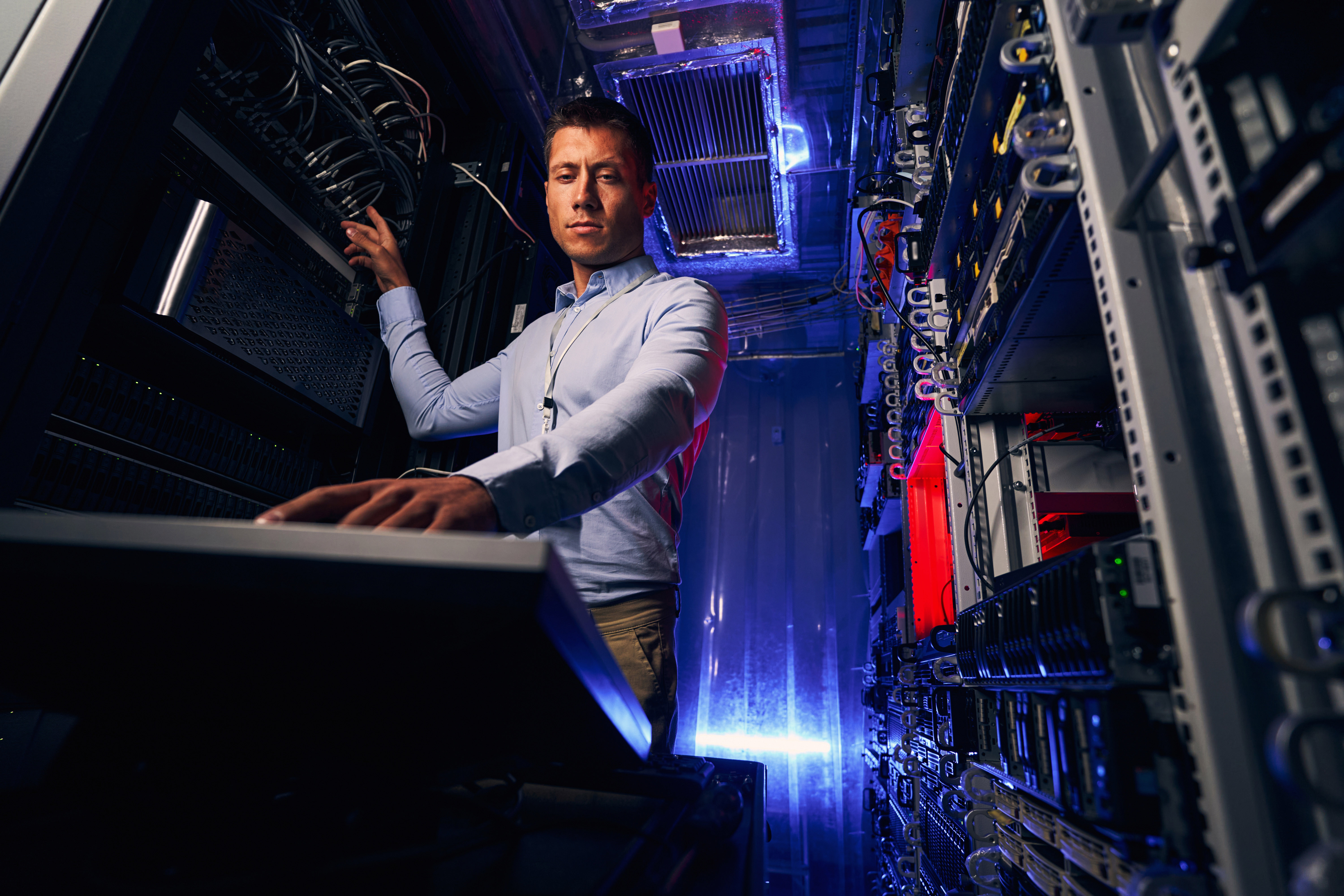 Computer Engineer in Server Room