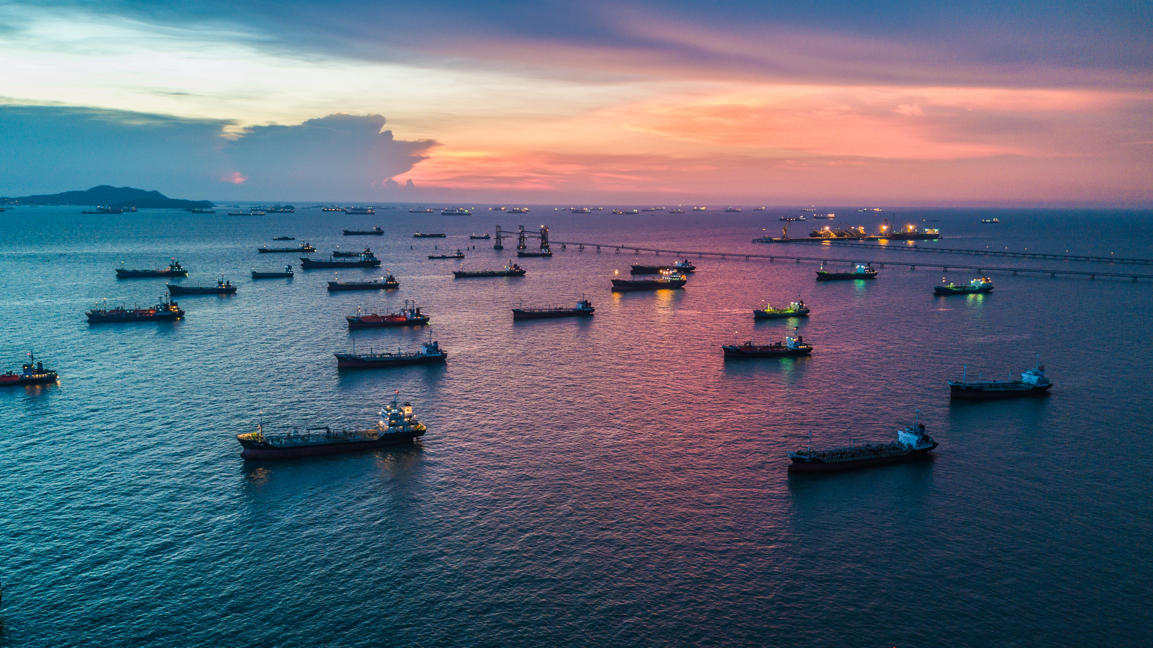 Ships in a harbor