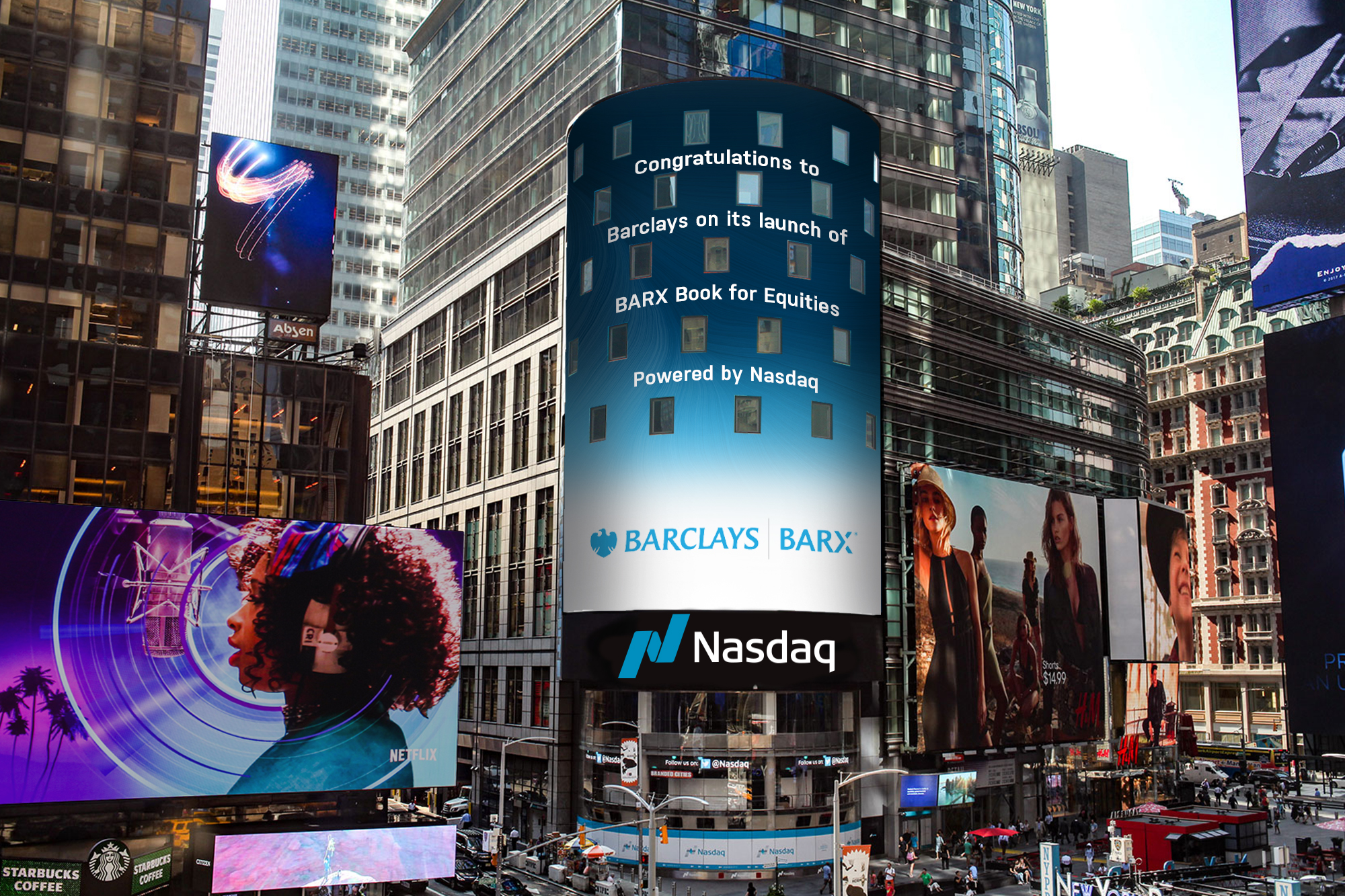 Congratulations to Barclays on its launch of BARX Book for Equities Powered by Nasdaq