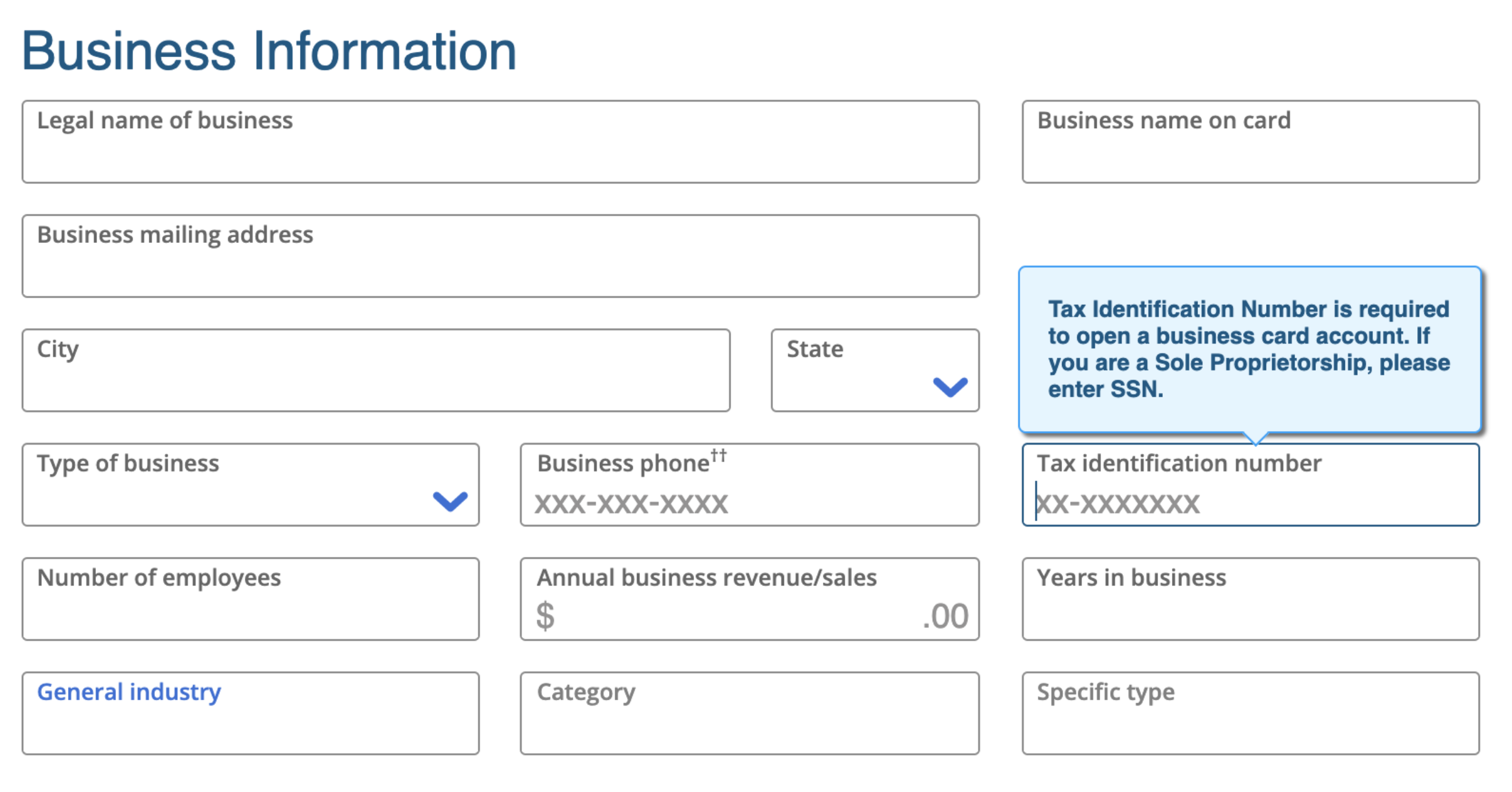 Application form