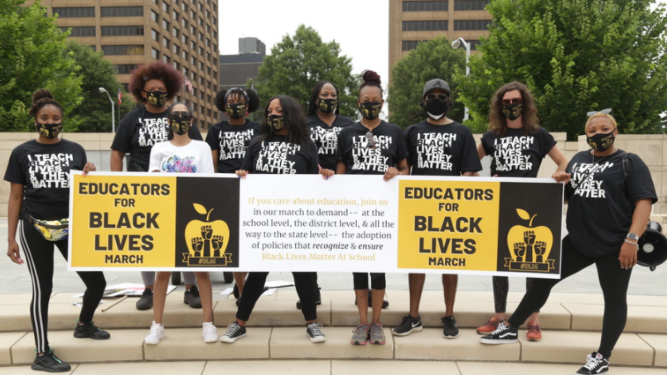 Restore More organized an Educators for Black Lives March in 2020 to advocate for students of color.