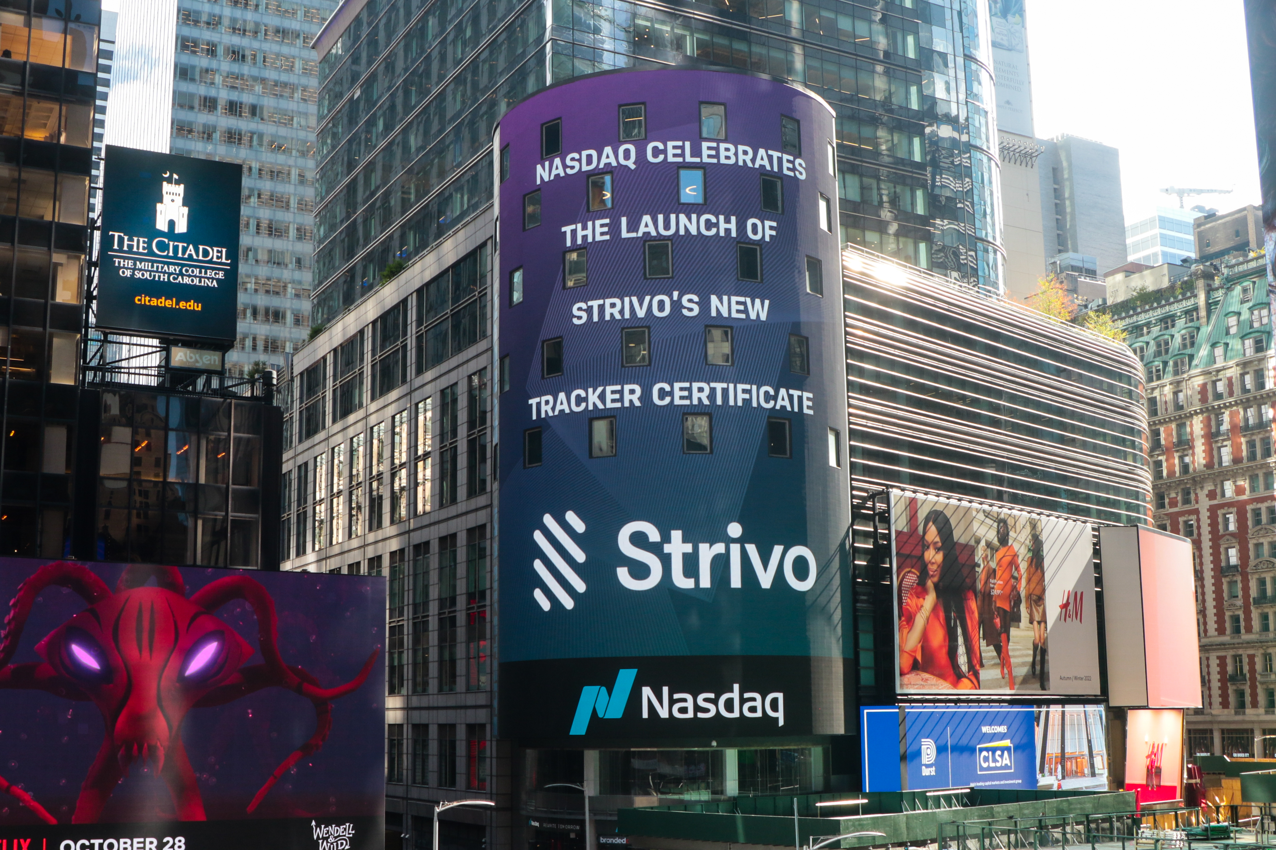 Nasdaq Celebrates the Launch of Strivo's New Tracker Certificate