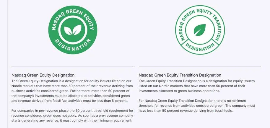 Nasdaq Green Designations