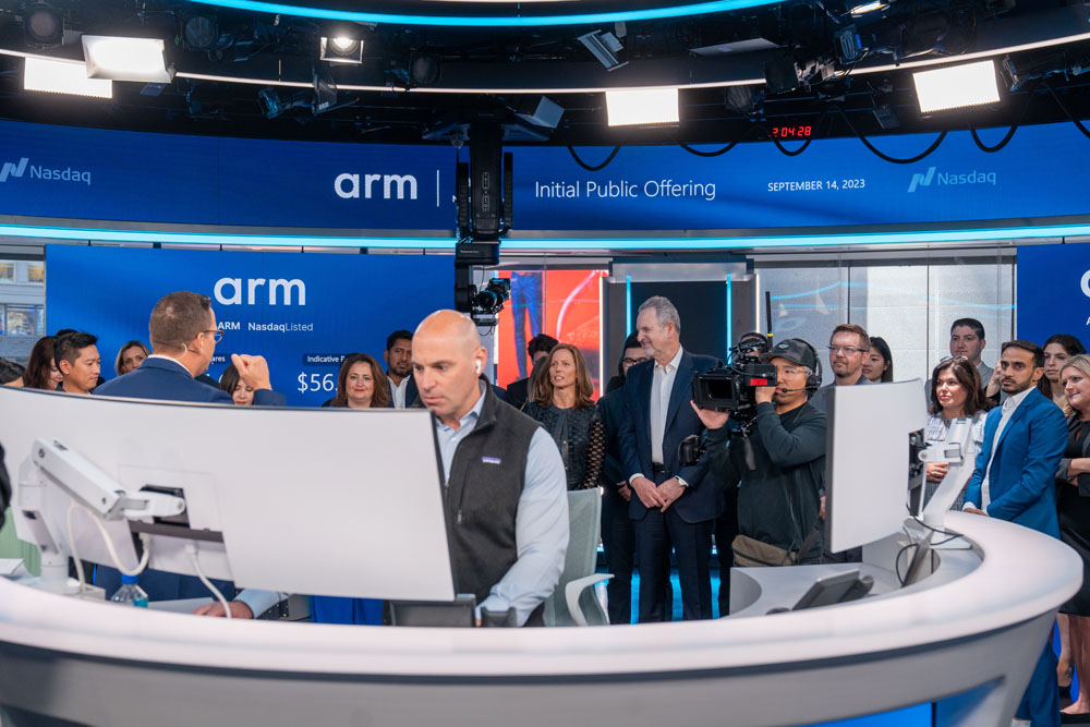 Arm IPO in Studio B at Nasdaq MarketSite