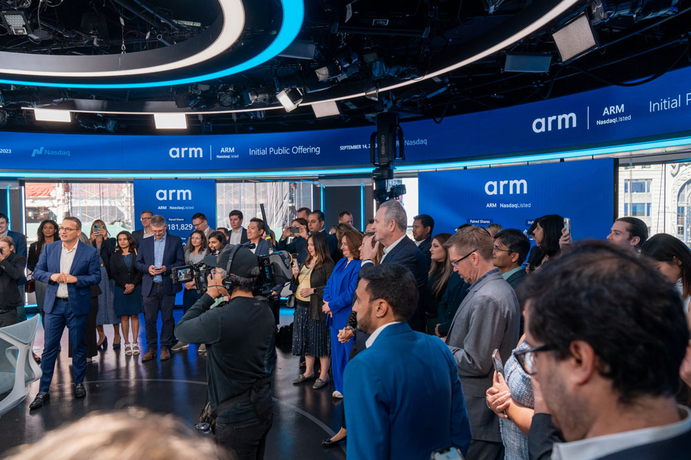 Arm IPO in Studio B at Nasdaq MarketSite