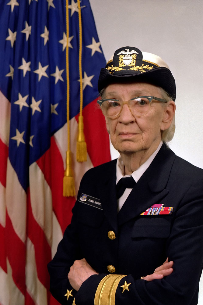 Headshot photography of Grace Hopper, Computer Scientist And United States Navy Rear Admiral.