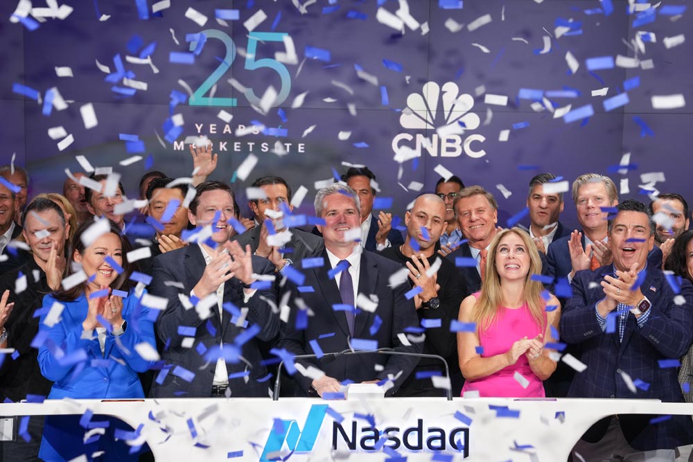 CNBC Rings the Opening Bell in Celebration of 25 Years of the Nasdaq MarketSite