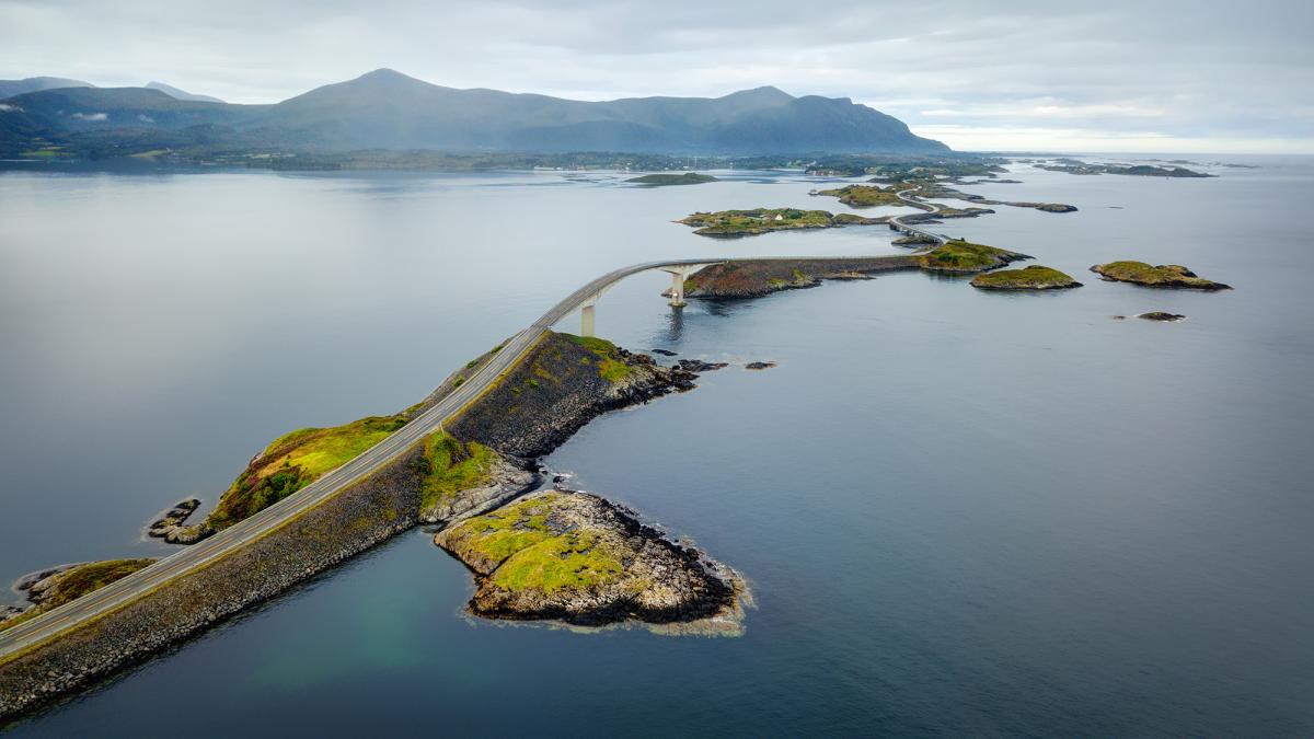 Bridge over water and islands