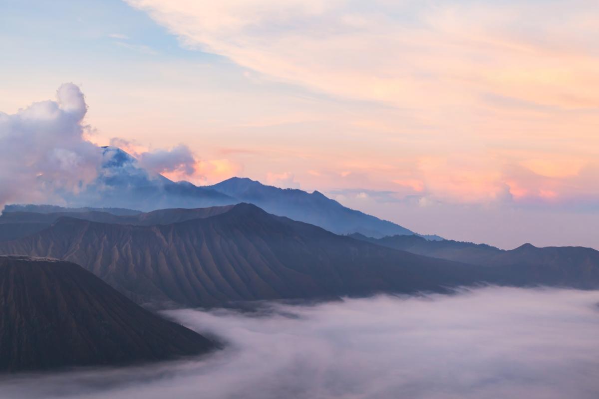 Mountains rising over the clouds