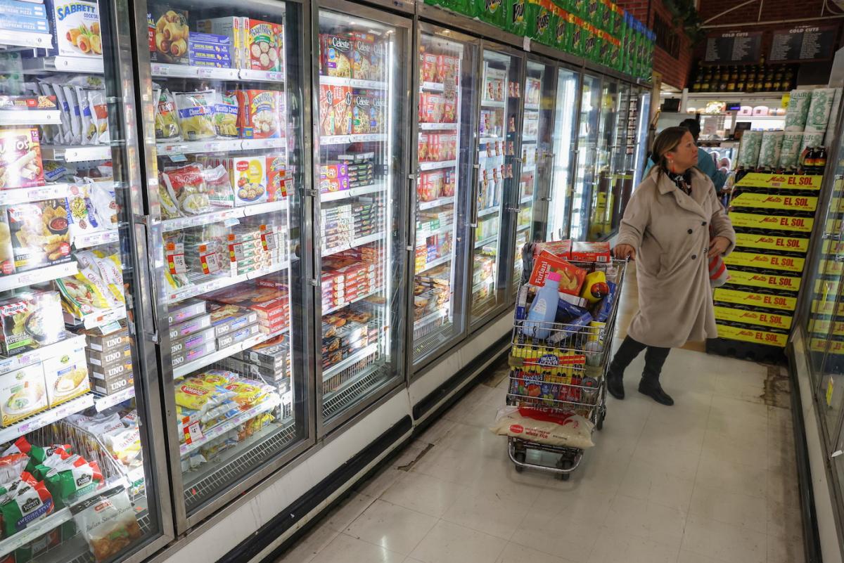 Person shopping in a grocery store