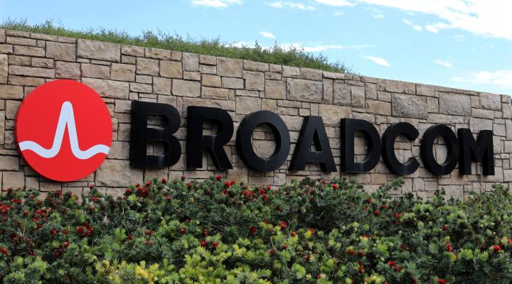 View of the Broadcom logo outside their HQ