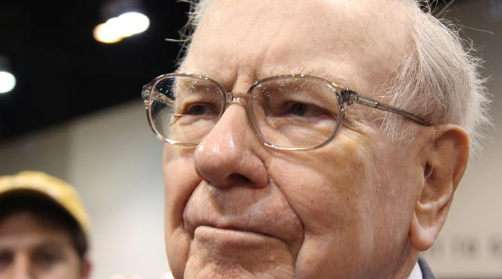 Berkshire Hathaway CEO Warren Buffett fielding questions at his company's annual shareholder meeting.