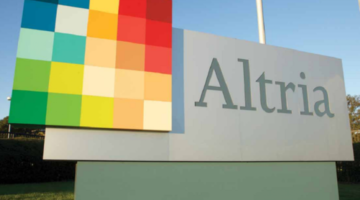 Altria logo sign in front of a company facility.