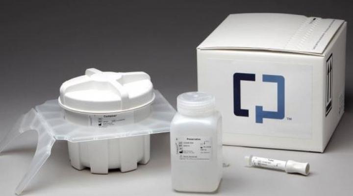 A Cologuard test kit