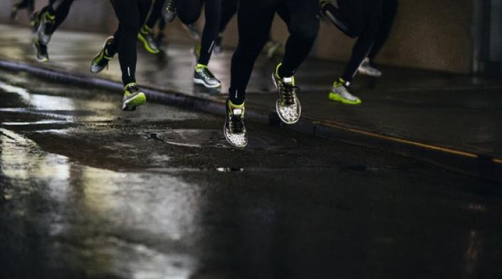 Runners at night