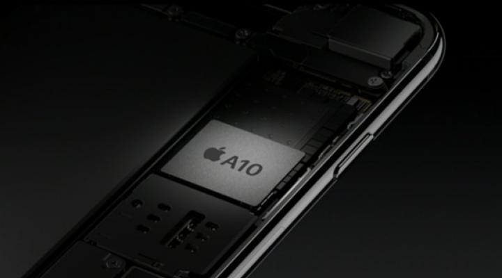 Apple's A10 chip embedded in an iPhone