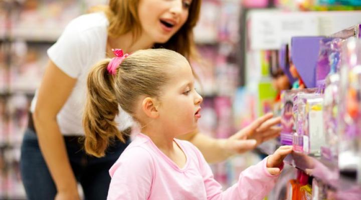 Toy Store Shopping Retail Mother Child Daughter Getty