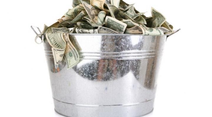 Bucket full of money