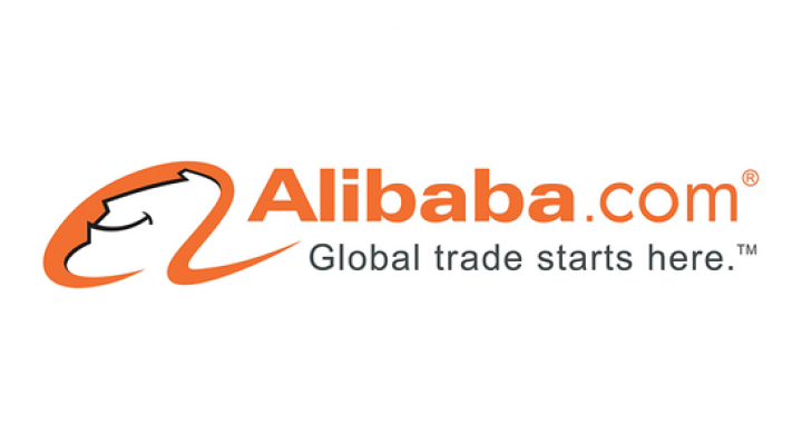 Alibaba logo with the Global trade starts here tagline.