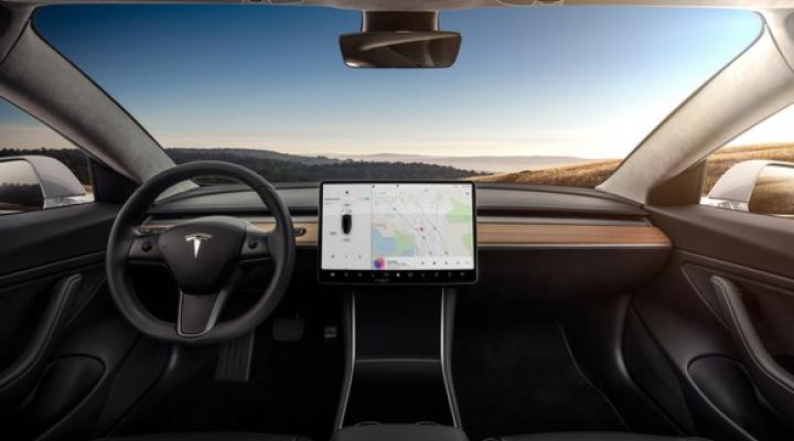 Tesla Model 3 interior and 15-inch touch display