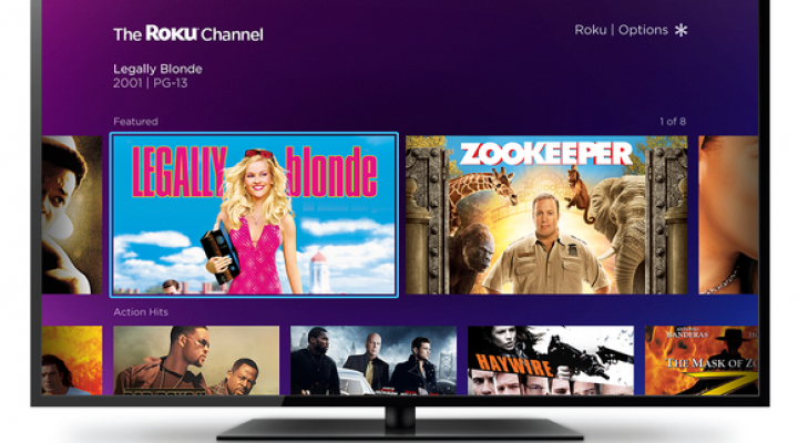 Roku channel interface on a TV