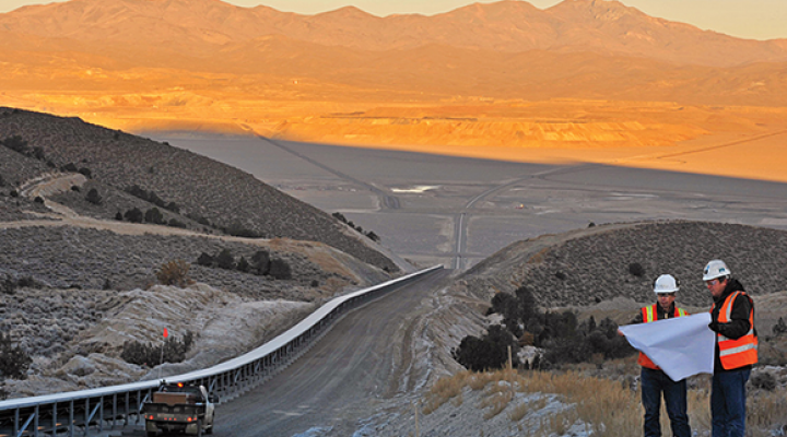 A Barrick Gold employee and a landscape.