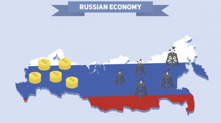 Map of Russia with tricolor flag coloring