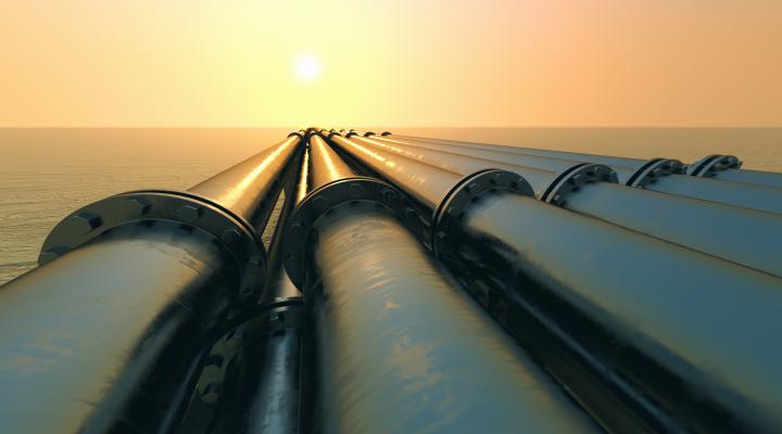 Pipelines near the ocean.