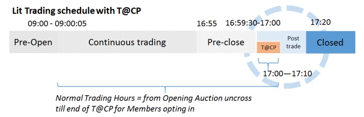 Description gof Lit Trading Schedule with Trading@ClosingPrice