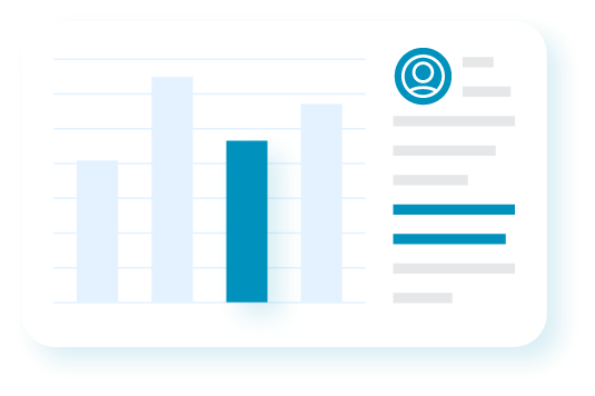 eVestment iconography of a bar graph and personal report.