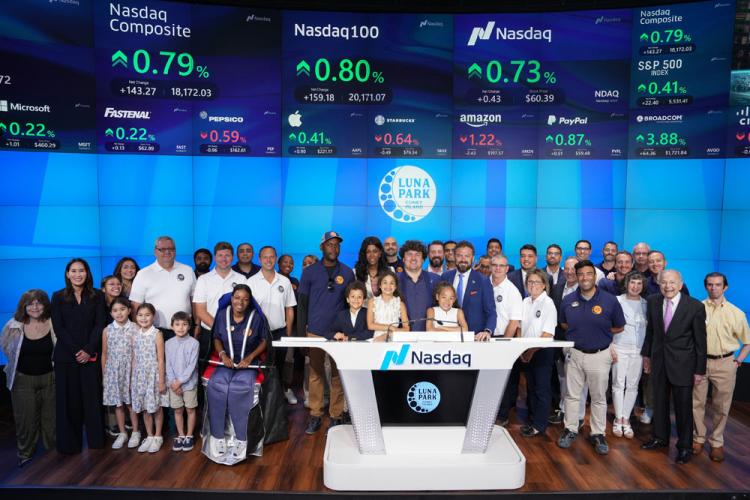 Central Amusement International Inc. & Luna Park in Coney Island ring the Nasdaq stock market closing bell on July 3, 2024.