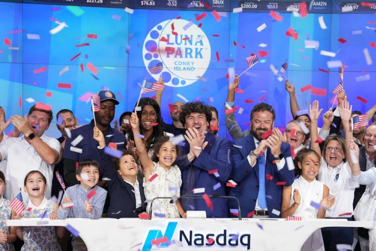 Central Amusement International Inc. & Luna Park in Coney Island ring the Nasdaq stock market closing bell on July 3, 2024.