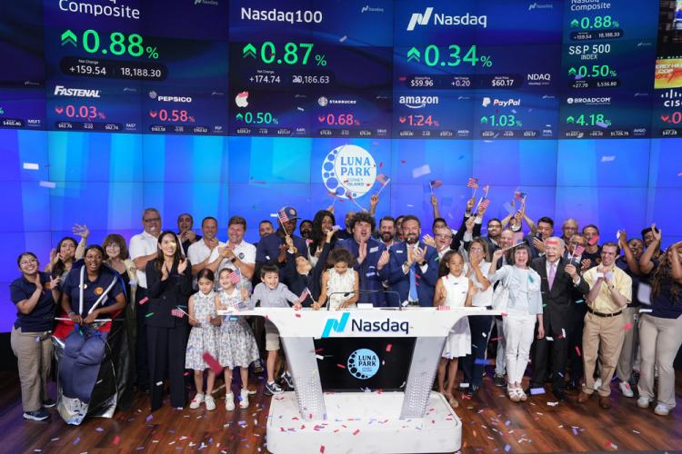 Central Amusement International Inc. & Luna Park in Coney Island ring the Nasdaq stock market closing bell on July 3, 2024.