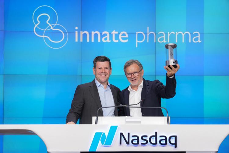 Innate Pharma rings the Nasdaq stock market closing bell on October 4, 2024.