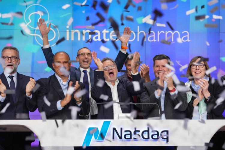 Innate Pharma rings the Nasdaq stock market closing bell on October 4, 2024.