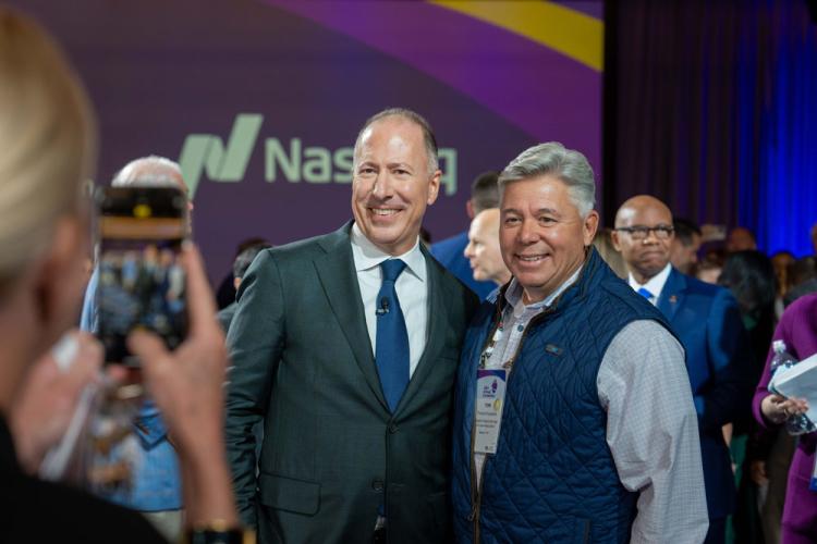 American Bankers Association rings the Nasdaq stock market closing bell on October 28, 2024.