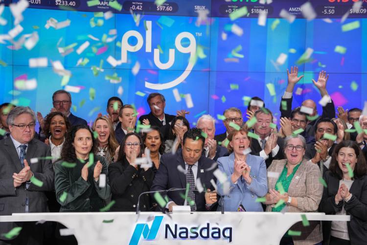 Plug Power Inc rings the Nasdaq stock market opening bell on October 29, 2024.