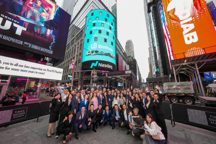 WeRide rings the Nasdaq stock market opening bell on November 1, 2024.