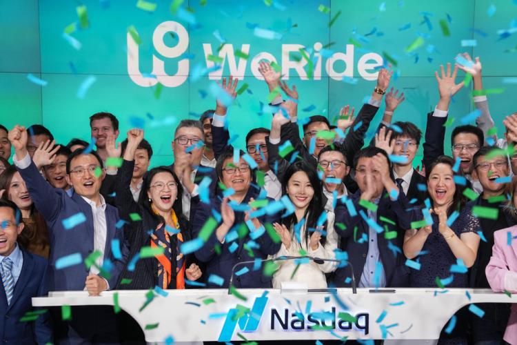 WeRide rings the Nasdaq stock market opening bell on November 1, 2024.