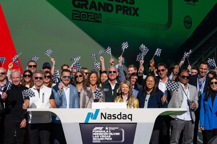 Liberty Media and Formula 1® ring the Nasdaq stock market closing bell on November 22, 2024.