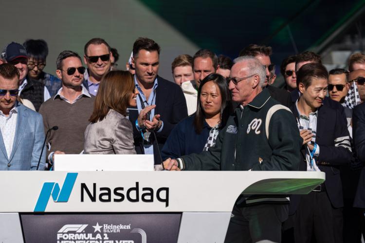 Liberty Media and Formula 1® ring the Nasdaq stock market closing bell on November 22, 2024.