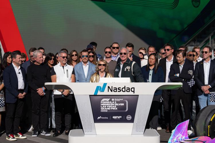 Liberty Media and Formula 1® ring the Nasdaq stock market closing bell on November 22, 2024.