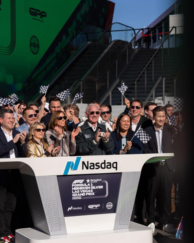 Liberty Media and Formula 1® ring the Nasdaq stock market closing bell on November 22, 2024.