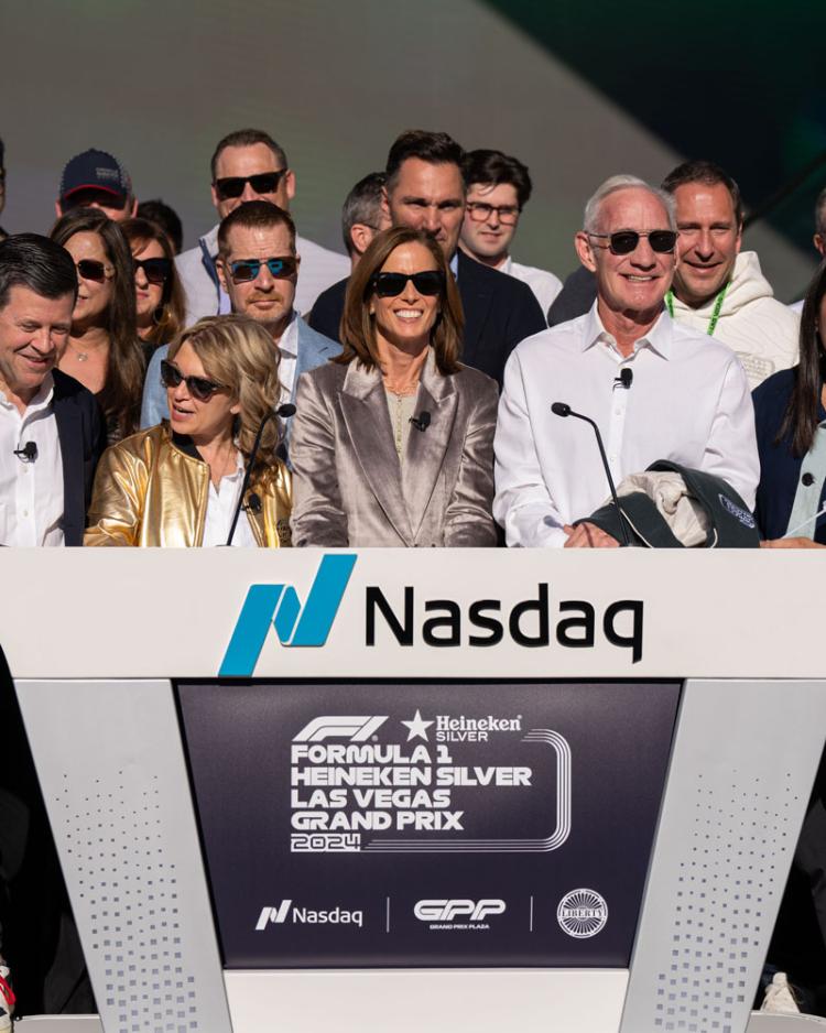 Liberty Media and Formula 1® ring the Nasdaq stock market closing bell on November 22, 2024.