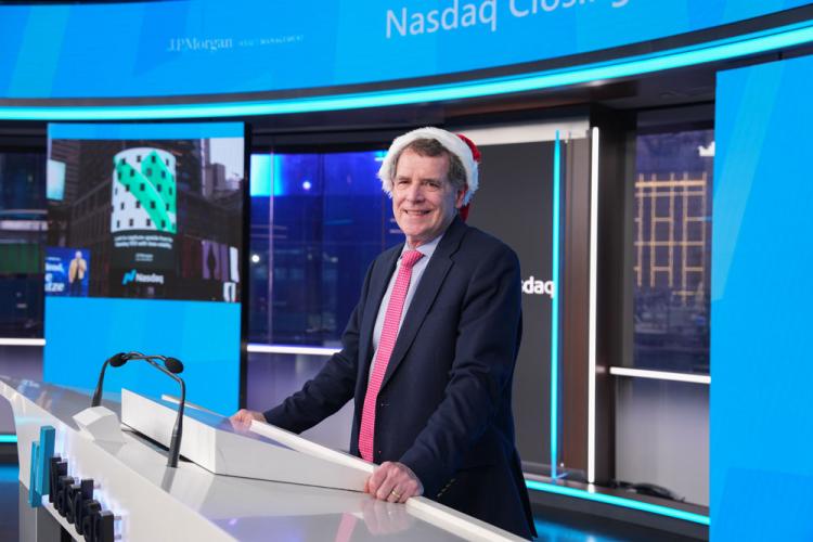 J.P. Morgan Asset Management rings the Nasdaq stock market closing bell on December 19, 2024.