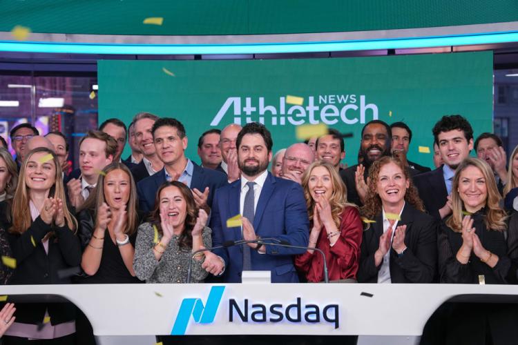 Athletech News rings the Nasdaq stock market closing bell on January 7, 2024.