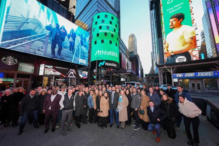 Athletech News rings the Nasdaq stock market closing bell on January 7, 2024.