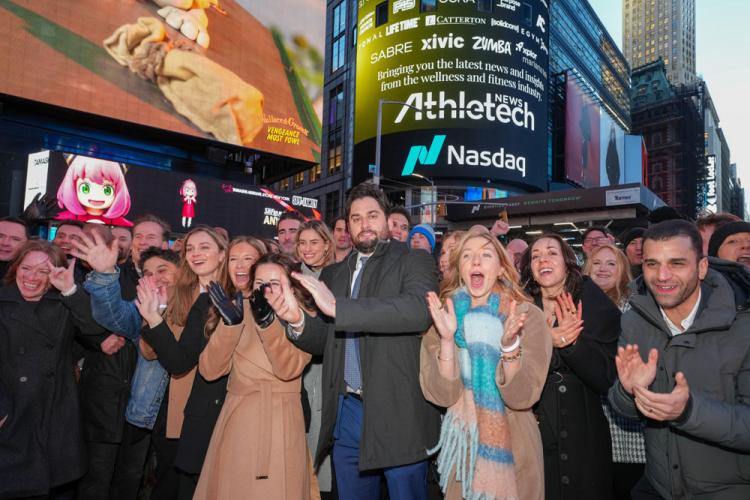 Athletech News rings the Nasdaq stock market closing bell on January 7, 2024.