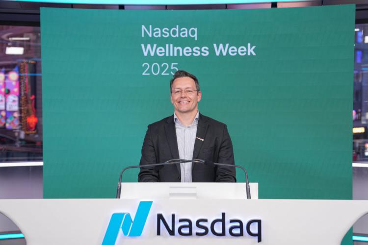 Wellhub rings the Nasdaq stock market closing bell on January 8, 2024.