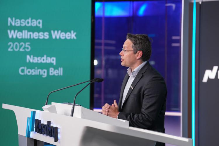 Wellhub rings the Nasdaq stock market closing bell on January 8, 2024.